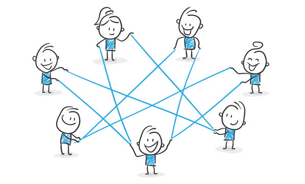 Stickman Blue: Network, Internet, Collaboration. (Nr. 115)