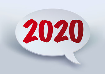 Carte de vœux 2020 ludique pour présenter ses meilleurs vœux sous la forme d’un message humoristique avec une bulle de bande dessinée.