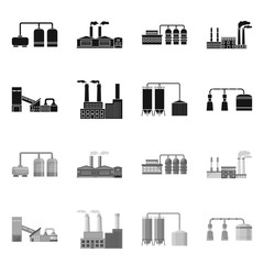 Obraz premium Vector illustration of factory and industry sign. Set of factory and construction stock symbol for web.