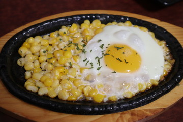 fried egg in a pan
