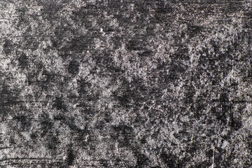 Grunge white color chalk texture on blank blackboard background with copy space