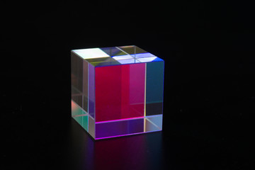 Sample of optical glass cube