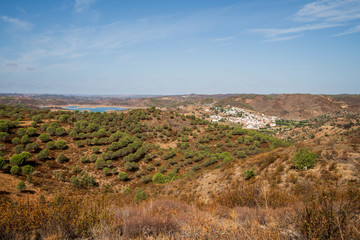 Traditional portuguese town of Odeleite, famous because of water dam, Algarve, Portugal