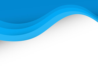 Blue curve alternating wave on top abstract banner vector background