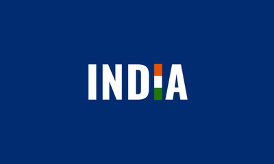 Team India Country Flag Typography