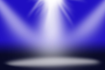 Blue gradient wall with studio light abstract background