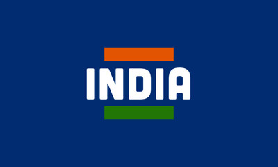Team India Country Flag Typography