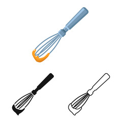 Vector design of whisk and butter logo. Collection of whisk and utensils stock symbol for web.