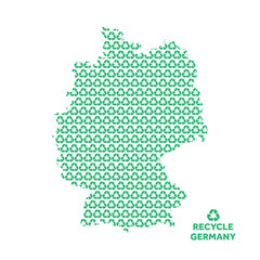 Obraz premium Germany map made from recycling symbol. Environmental concept