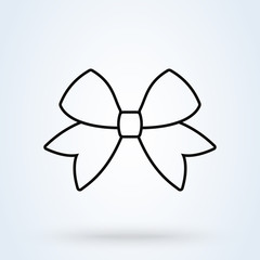 bow outline, Simple vector modern icon design illustration.