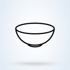 bowl outline Simple vector modern icon design illustration.