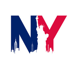 NY, New York logo. Vector logotype icon. - obrazy, fototapety, plakaty