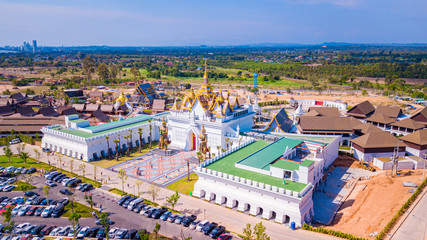 Obraz premium Aerial view of Legend Siam is new Thai traditional culture park located in Pattaya, Thailand.