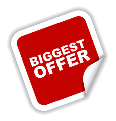 red vector banner biggest offer