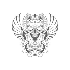 skull mask barong bali from Indonesia