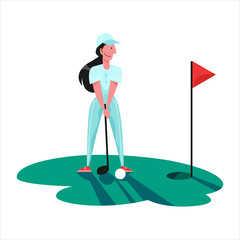 Woman play golf