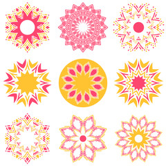 Set of abstract color decorative element for design.