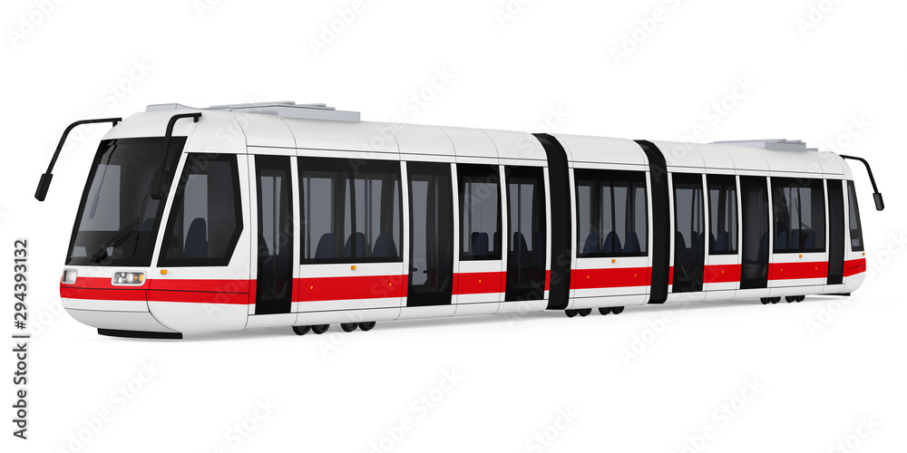 Wall mural modern tram isolated