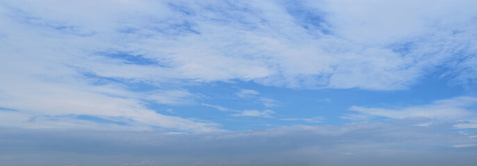Naklejka na ściany i meble sky cloud blue background panorama, beautiful white, bright weather light simmer