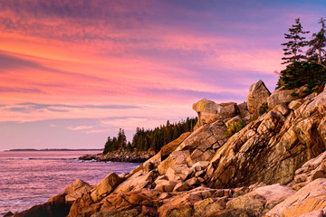 Acadia Maine Shoreline Sunrise