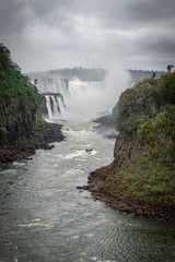 View of Iguazu fall, a magnificent waterfall in Brazil and Argentina