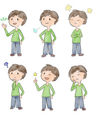 男性のイラスト（セット 全身）