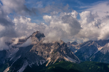 Panoramic view on Dolomites, Italy.