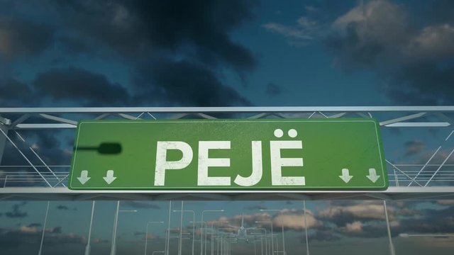 the plane landing in Peje kosovo