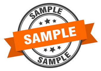 sample label. sample orange band sign. sample