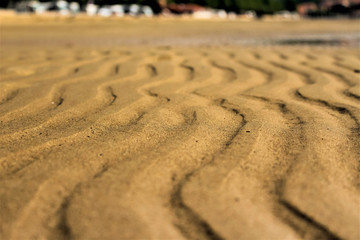 Sandy beach on the island of Rab in Croatia. Low tide. Summer...