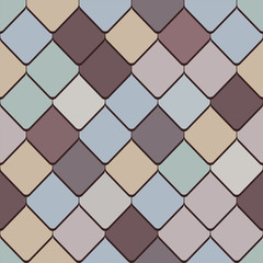 Shingles roof seamless pattern. Background in the style of ceramic tiles and pavers. Vector illustration