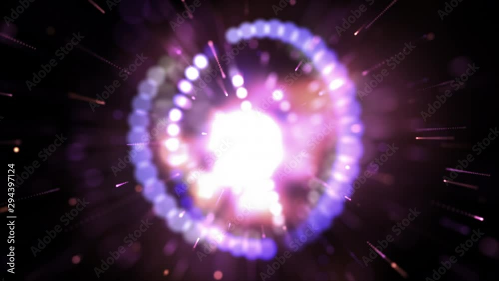 Poster abstract background moving pass through the particle and lighting effect dark and grain process