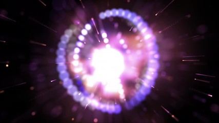 Abstract background moving pass through the particle and lighting effect dark and grain process