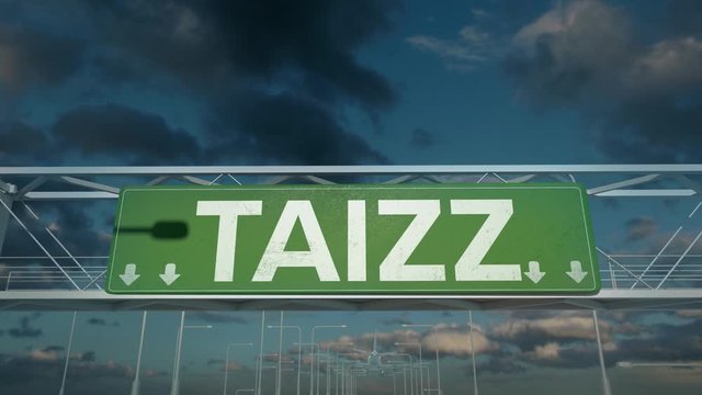 the plane landing in Taizz yemen