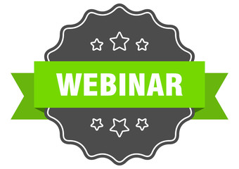 webinar isolated seal. webinar green label. webinar