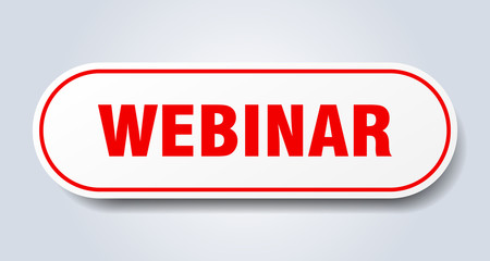 webinar sign. webinar rounded red sticker. webinar