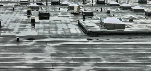 flat roof of an industrial hall, as background © Frank