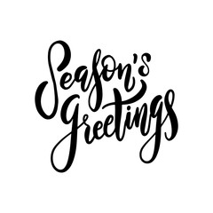Season's Greetings. Hand drawn creative vector calligraphy brush pen lettering. design for holiday greeting cards and invitations of the Merry Christmas and Happy New Year and seasonal holidays.