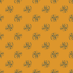 Autumn leaves stamp seamless pattern background, vector