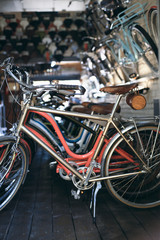 Fototapeta na wymiar Urban retro bicycle at the garage 