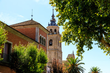 Naklejka premium Buildings of the main square of Talavera de la Reina known as square of bread, province of Toledo, Spain.