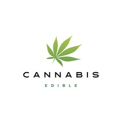 cannabis leaf logo vector icon illustration