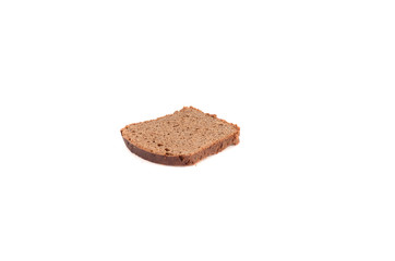 Black sliced bread. Isolated on a white background. The view from the top