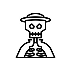 skull pirate captain icon, vector and illustration