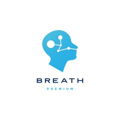 human head breath logo vector icon illustration