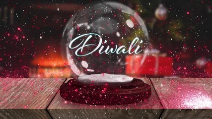 Diwali on a snow globe - Powered by Adobe