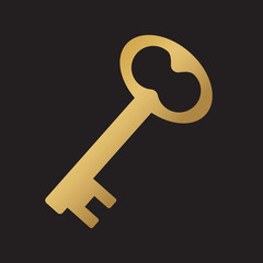 golden key icon- vector illustration