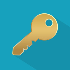 golden key icon- vector illustration