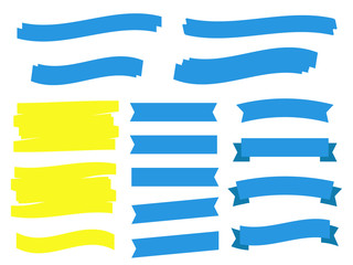 Fototapeta premium Cartoon banners and comic ribbons. Colored banner ribbon. Banner ribbon vector set