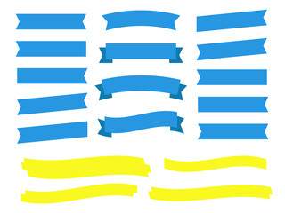 Cartoon ribbon set vector illustration. Banner ribbon vector set. Colored ribbon for decoration